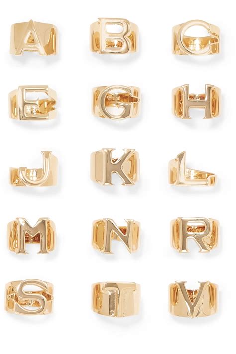 Where to Buy Chloé Gold Alphabet Initial Rings